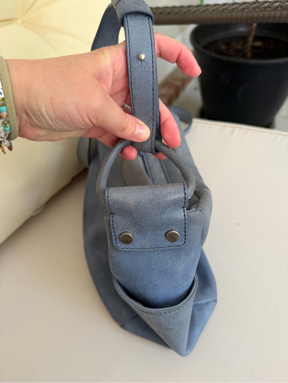 HOBO Azure Shimmery Slate Blue Crossbody - Picture 6 of 14
